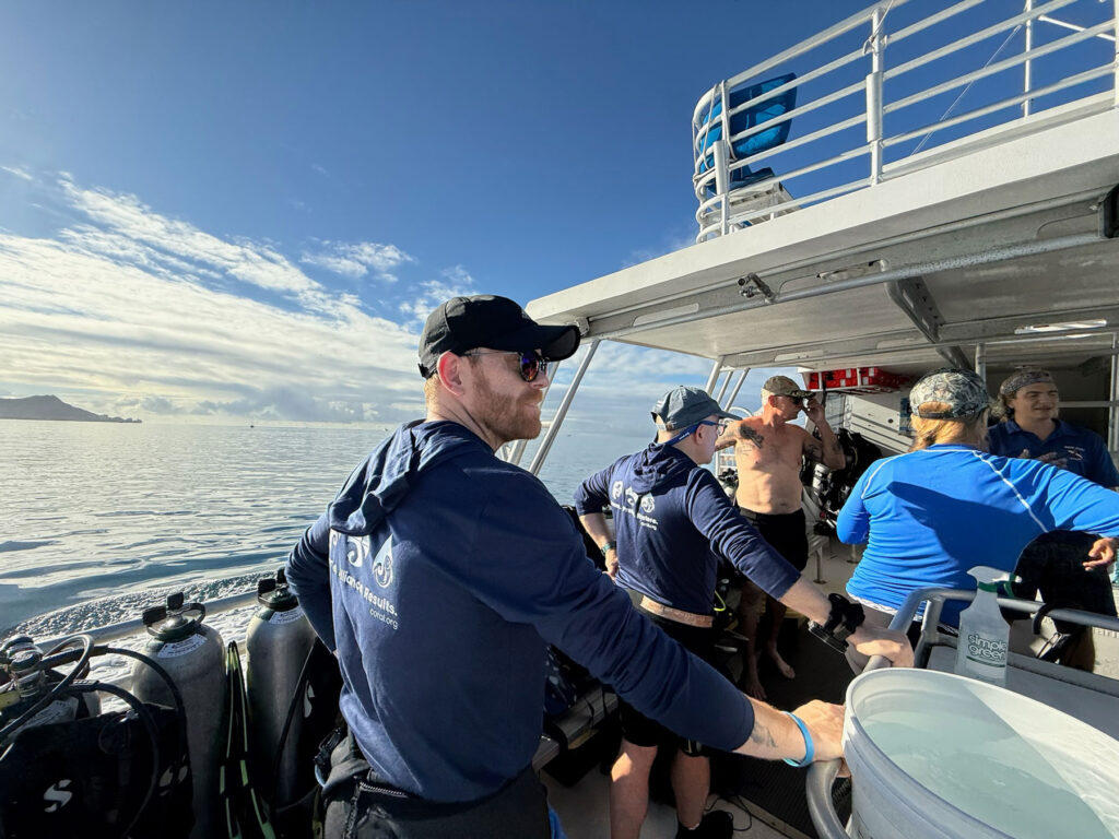 CORAL divers on boat in Hawaii