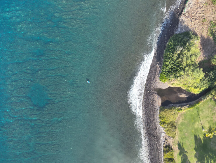 Aerial view of Maui Nui shoreline and coral reef