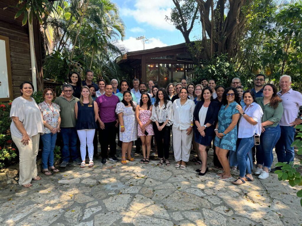 Group photo with partners at the wastewater summit in 2024 on the island of Roatan, Honduras