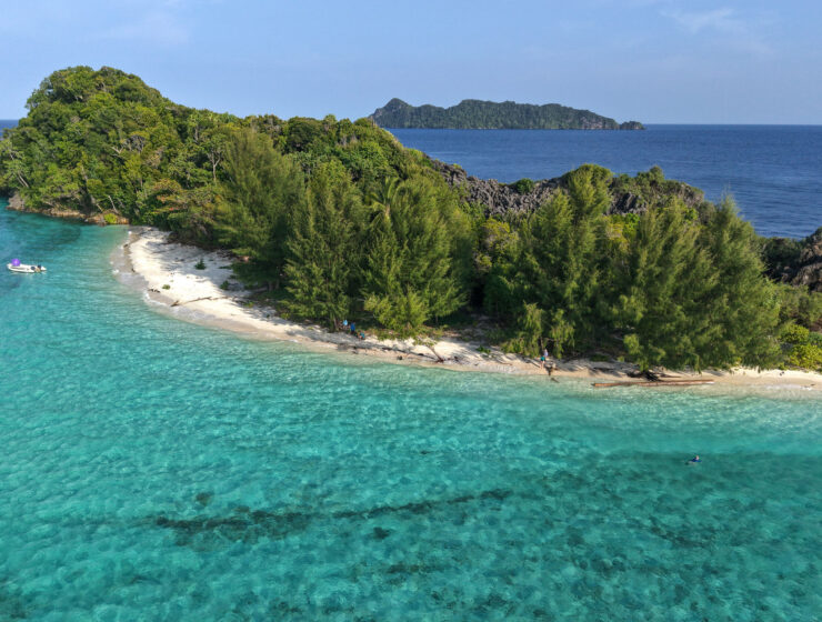 Aerial view of the Coral Triangle dive trip by Coral Reef Alliance