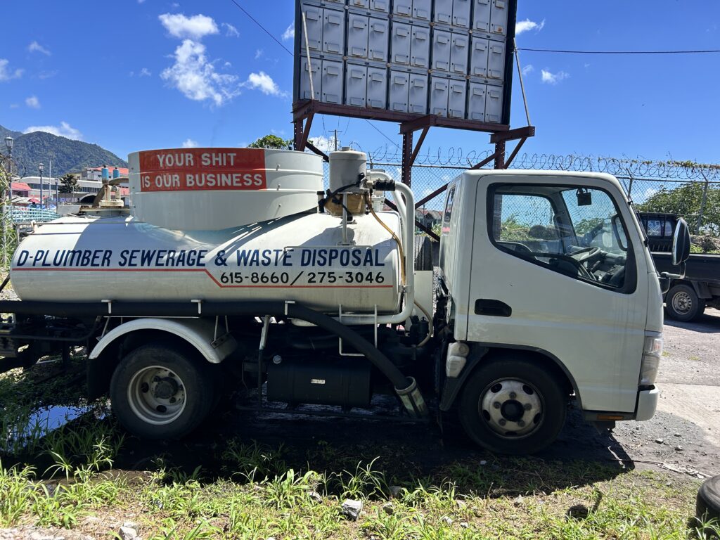 Wastewater treatment truck in Dominica